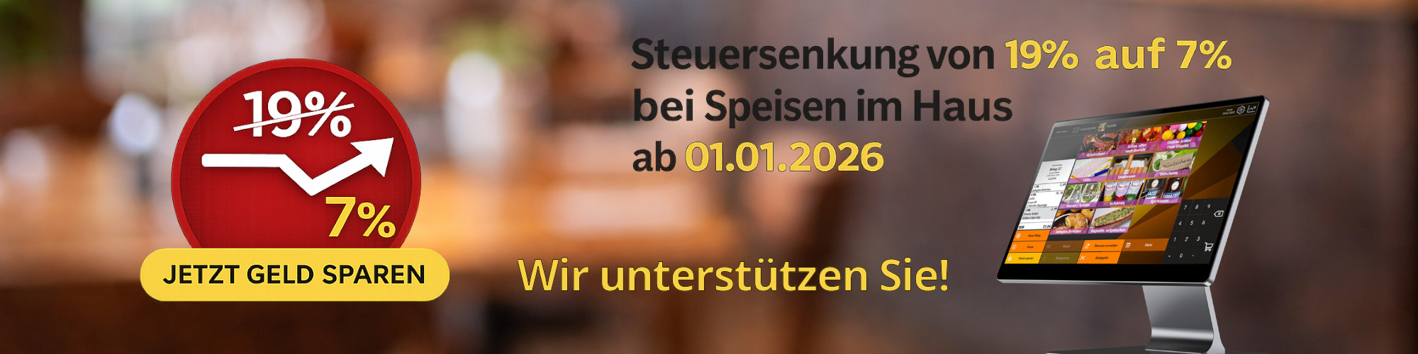 Änderung der Umsatzsteuer für Speisen in der Gastronomie ab 2026